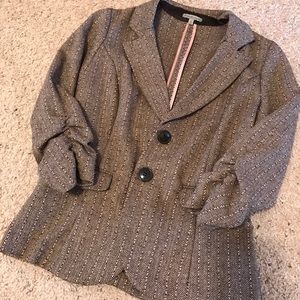 Brown, Tan & Pink Tweed Blazer